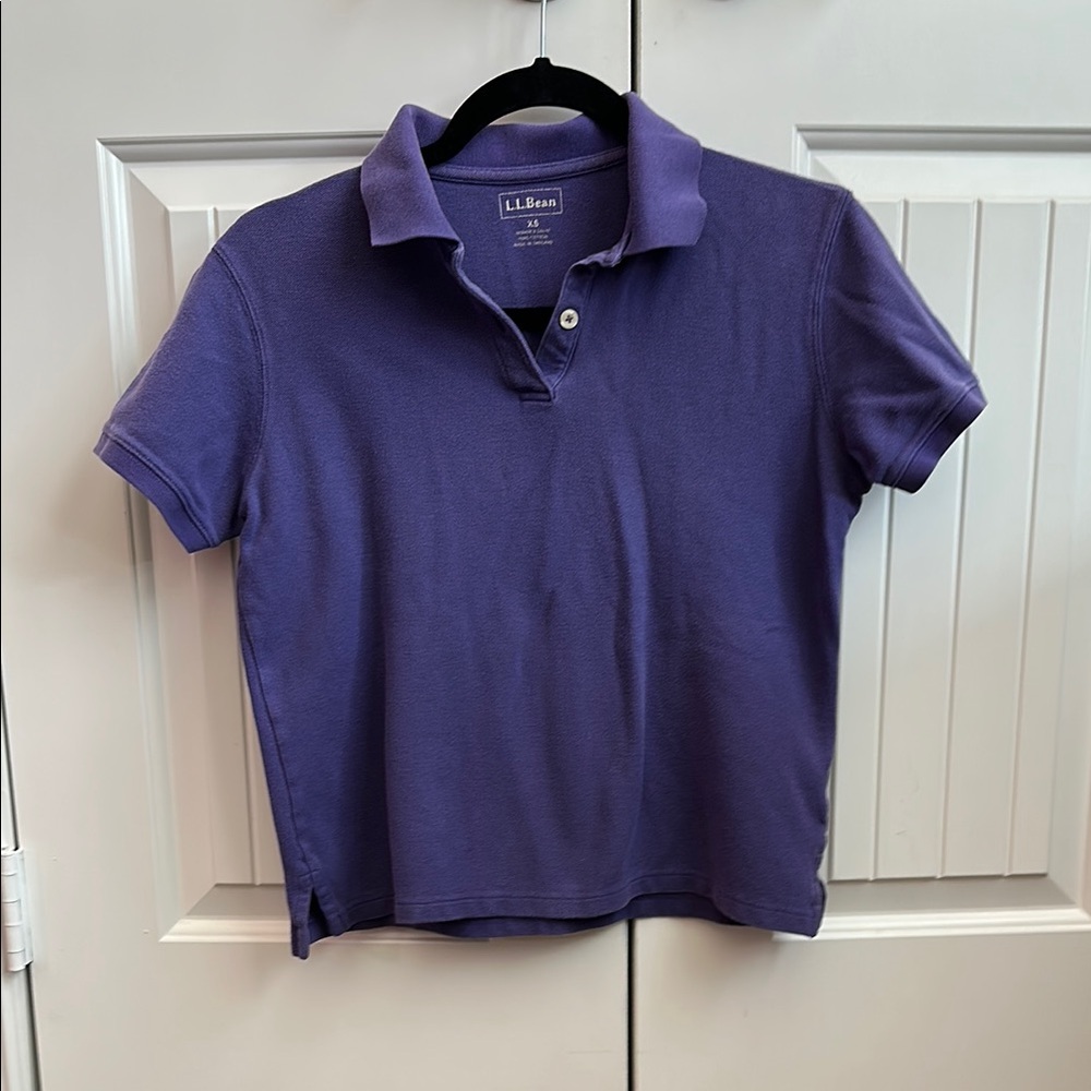 L.L. Bean Purple Polo Shirt Short Sleeve Casual Size XS